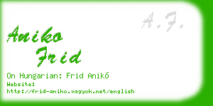 aniko frid business card